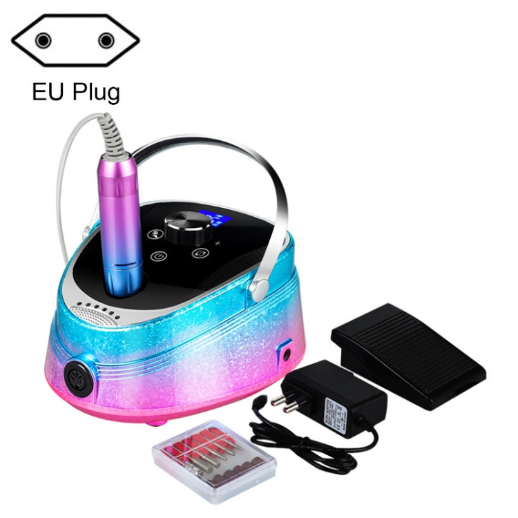 Ice Flower Gradient Rechargeable Low Noise Nail Polishing Machine, US Plug (Pink Blue), EU Plug (Pink Blue), US Plug (Yellow Green), EU Plug (Yellow Green)