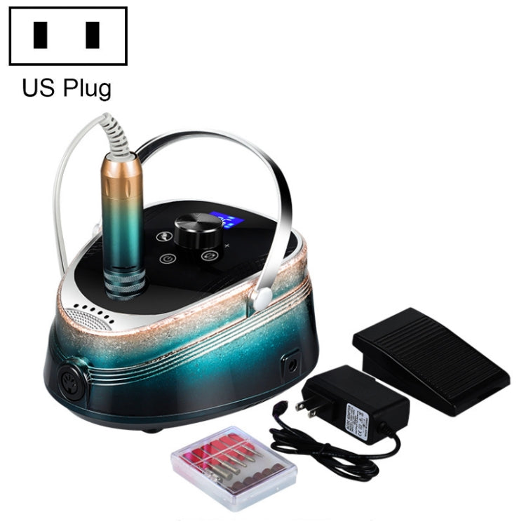 Ice Flower Gradient Rechargeable Low Noise Nail Polishing Machine, US Plug (Pink Blue), EU Plug (Pink Blue), US Plug (Yellow Green), EU Plug (Yellow Green)