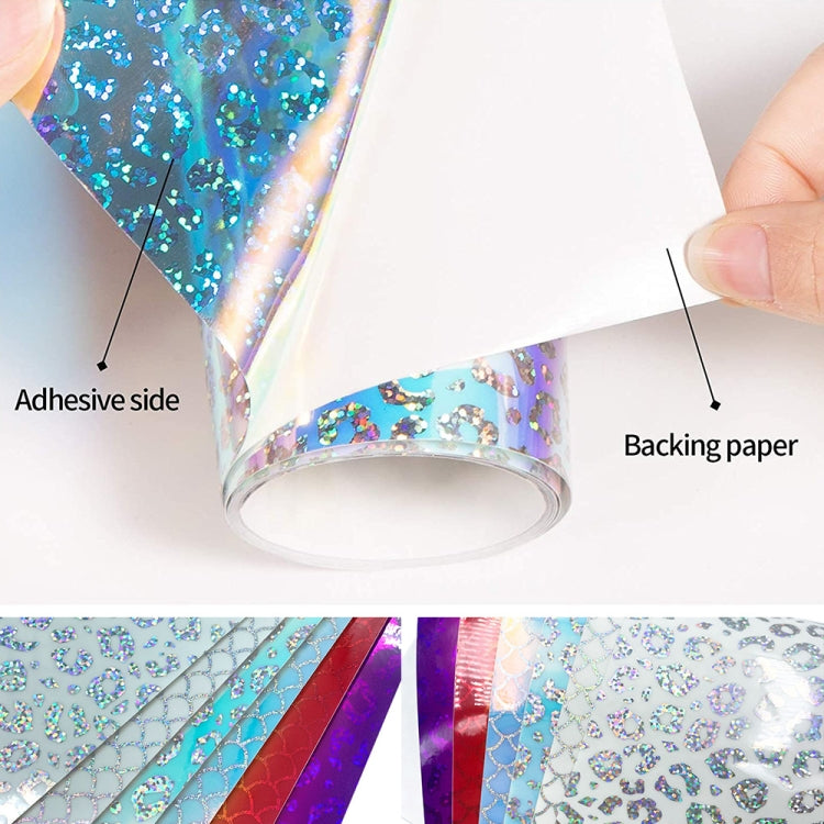 Gradient Self Adhesive Vinyl DIY Graphics for Home Window Decal Decor, White Leopard Print 30.5cm x 50cm, White Leopard Print 30.5cm x 100cm, Blue Leopard Print 30.5cm x 50cm, Blue Leopard Print 30.5cm x 100cm, Colored  Leopard Print 30.5cm x 50cm     ...
