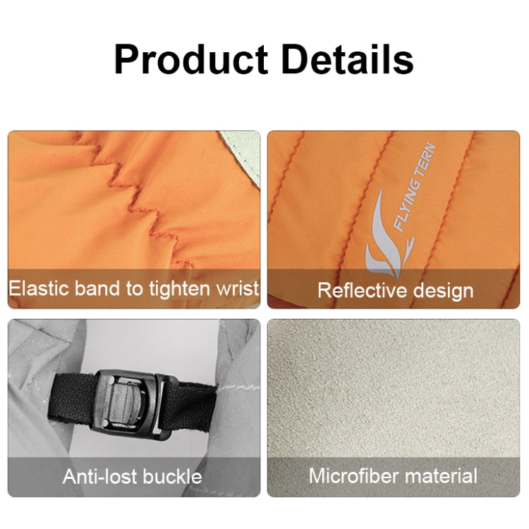 FLYING TERN 307 Outdoor Sports Fleece Waterproof Wear-resistant Children Gloves, Orange, Lake Blue, Reflective Silver, White