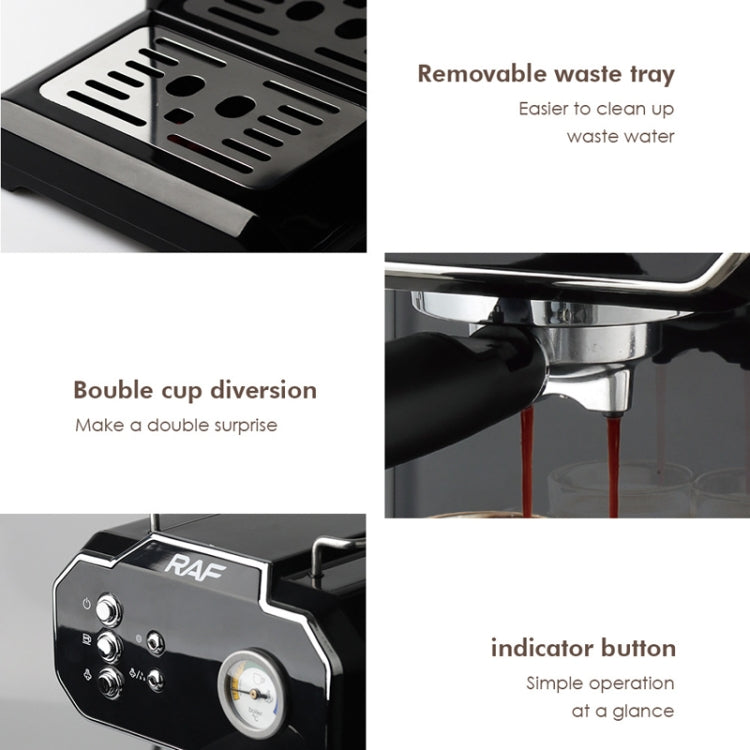 RAF R.104 Home Small Semi Automatic High Pressure Steam Milk Foaming Coffee Machine, EU Plug, RAF R.104
