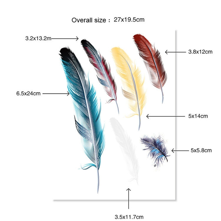 5 Sets Car 3D Feather Body Sticker Scratch Blocking Sticker, Style 1, Style 2, Style 3, Style 4, Style 5, Black Feathers, White Feathers