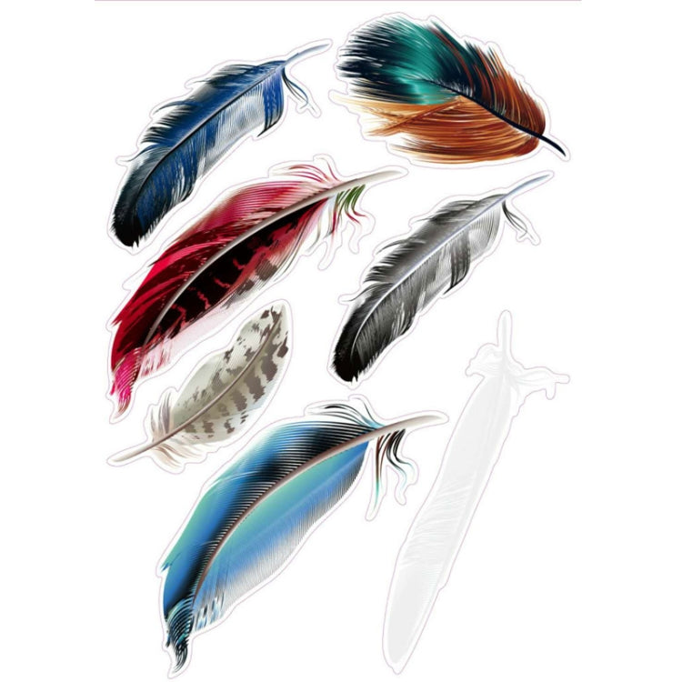 5 Sets Car 3D Feather Body Sticker Scratch Blocking Sticker, Style 1, Style 2, Style 3, Style 4, Style 5, Black Feathers, White Feathers