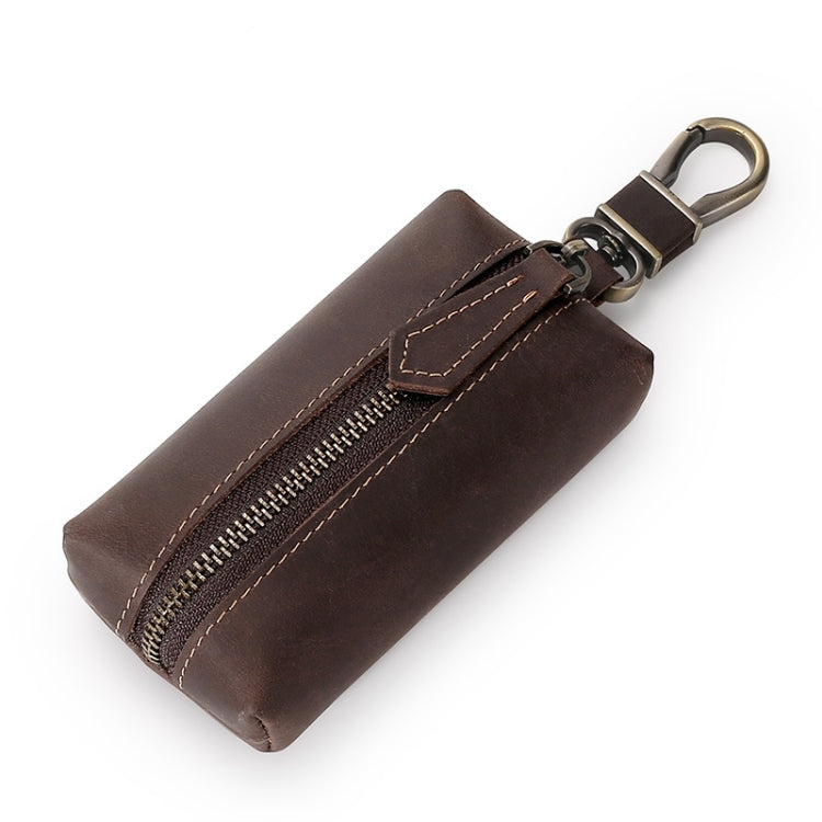 QY-9029  Car Universal Retro Crazy Horse Leather Key Case, Crazy Horse Leather Dark Coffee