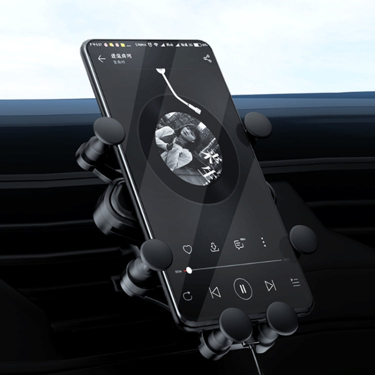 KM-20 Car Universal Air Outlet Gravity Mobile Phone Holder, Black, Silver, Red
