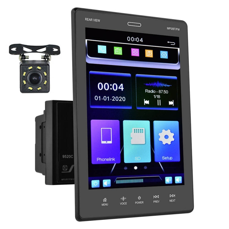 9520C Double Spindle 9.5 Inch Vertical Screen Car MP5 Player, Style:, Standard, Standard+4 Light Camera, Standard+8 Light Camera, Standard+12 Light Camera, Standard+AHD Light Camera