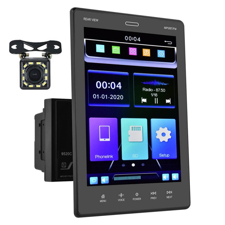 9520C Double Spindle 9.5 Inch Vertical Screen Car MP5 Player, Style:, Standard, Standard+4 Light Camera, Standard+8 Light Camera, Standard+12 Light Camera, Standard+AHD Light Camera