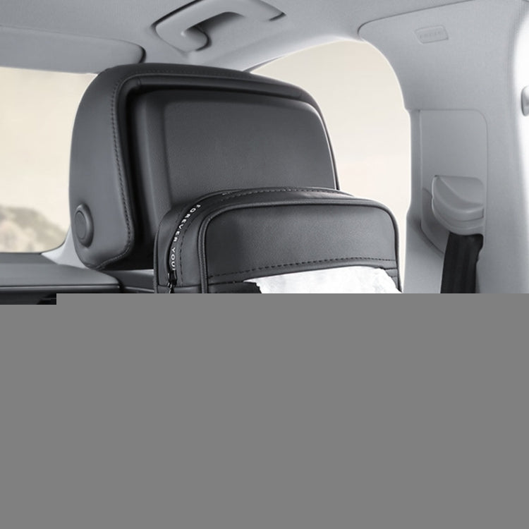 Multifunctional Car Chair Back Hanging Tissue Box, Tissue Box Black