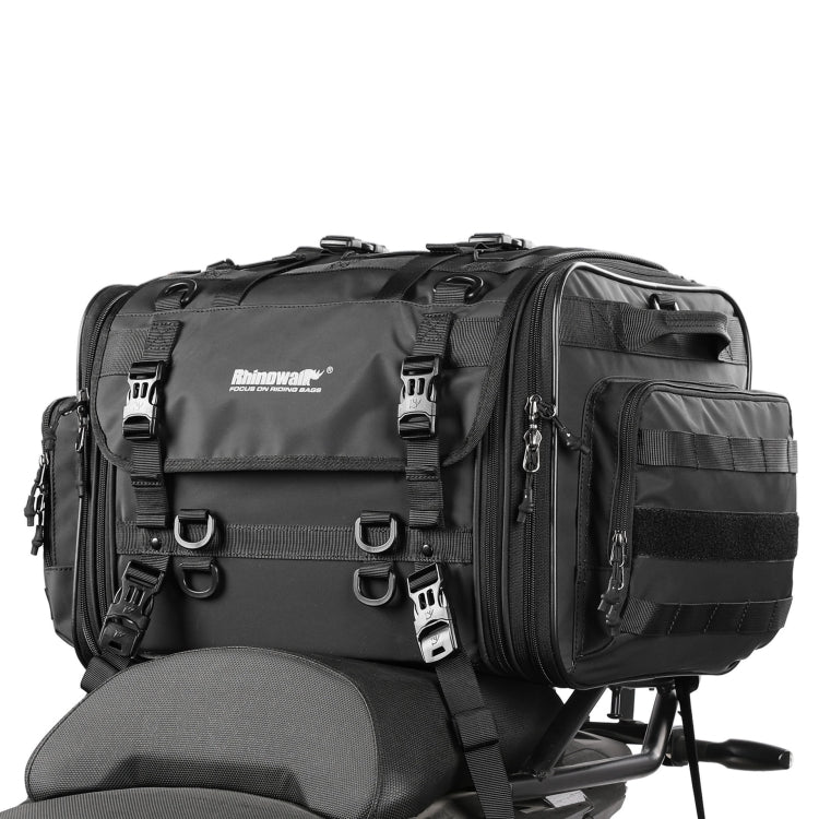 Rhinowalk MT4060 Large-capacity Foldable Expandable Tail Bag for Motorcycle Riding with Rain Cover, MT4060