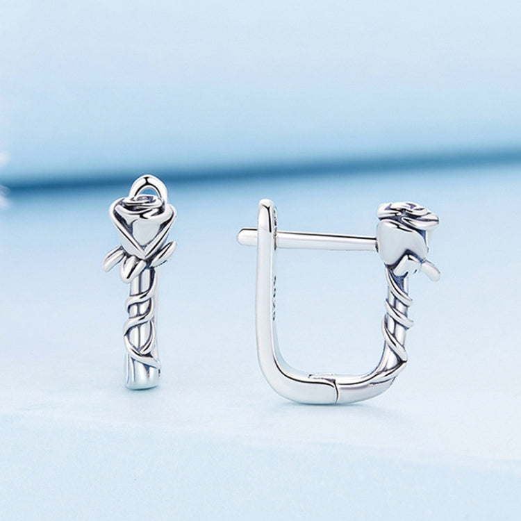 BSE716 925 Silver Rose Earring Clasp, BSE716 Rose