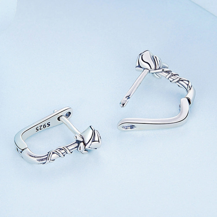 BSE716 925 Silver Rose Earring Clasp, BSE716 Rose