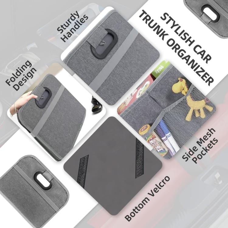 Car Trunk Folding Oxford Fabric Storage Bag, 55L Gray
