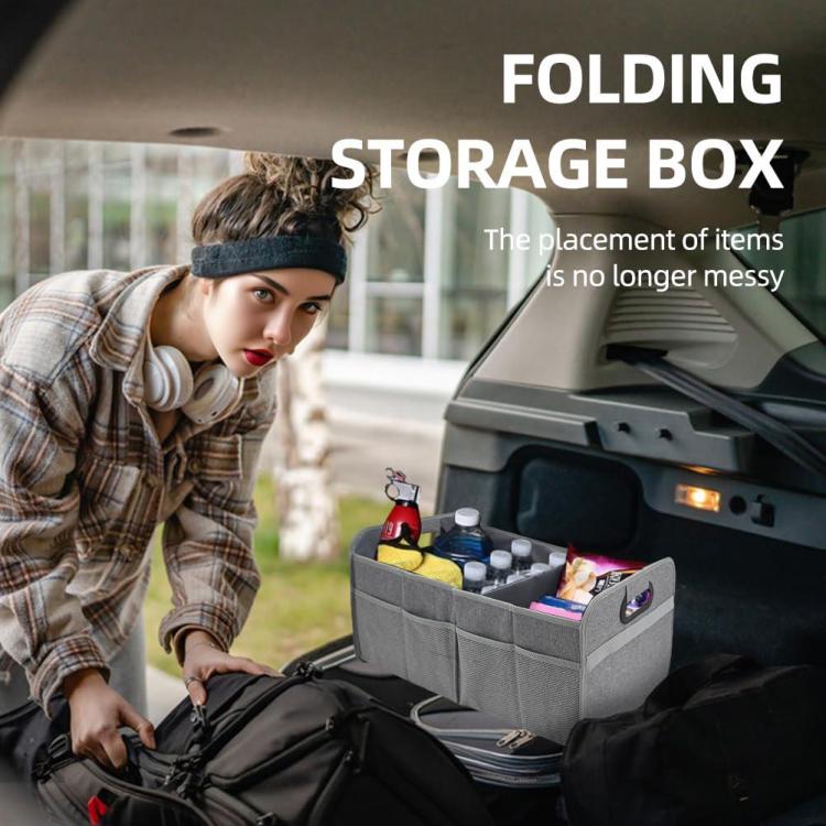 Car Trunk Folding Oxford Fabric Storage Bag, 55L Gray