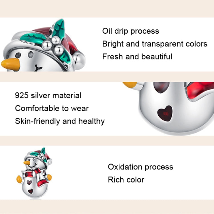 SCC2415 Christmas Snowman Bracelet Beads 925 Silver Beads Accessories, SCC2415