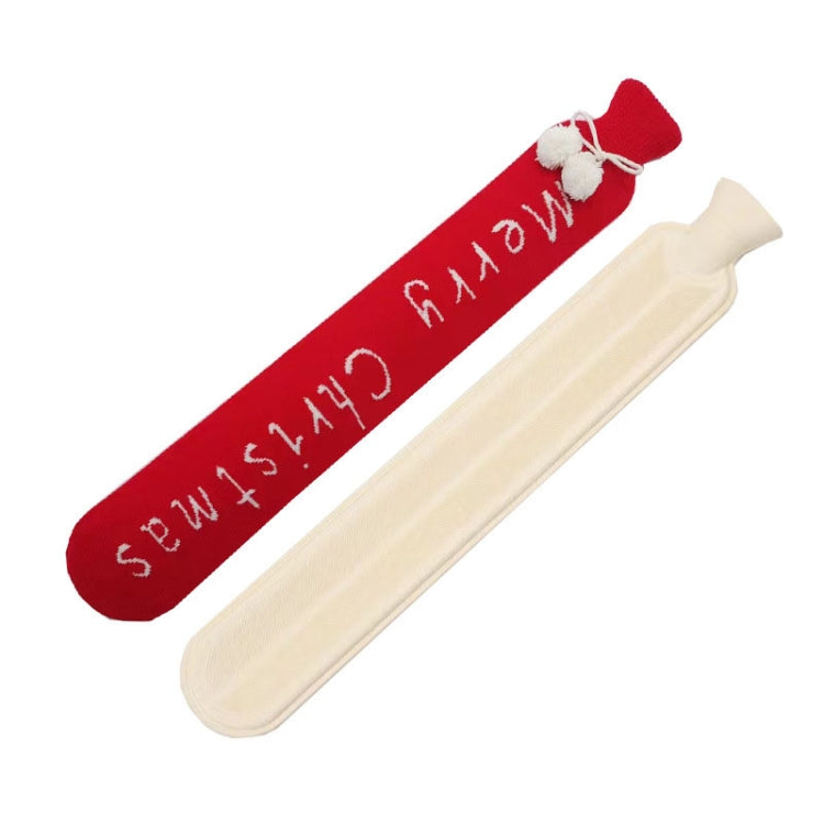 2L Long-strip Multifunctional Water-filled Rubber Hot Water Bags, Spec: Red Christmas, Red Christmas
