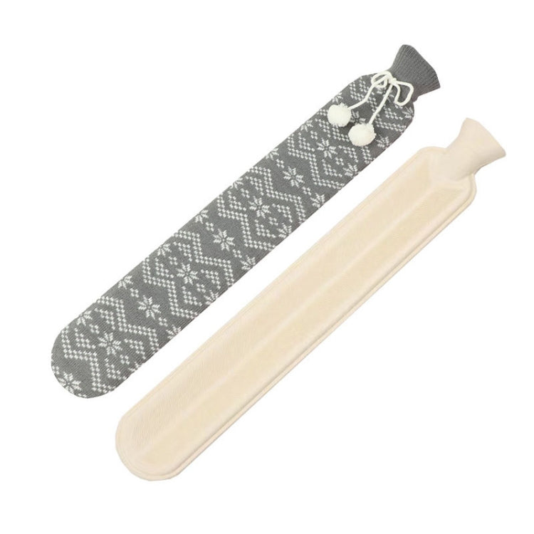 2L Long-strip Multifunctional Water-filled Rubber Hot Water Bags, Spec: Gray Snowflake, Gray Snowflake