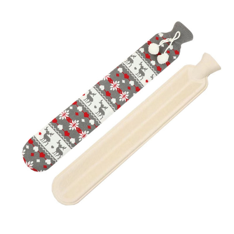 2L Long-strip Multifunctional Water-filled Rubber Hot Water Bags, Spec: Gray Deer, Gray Deer