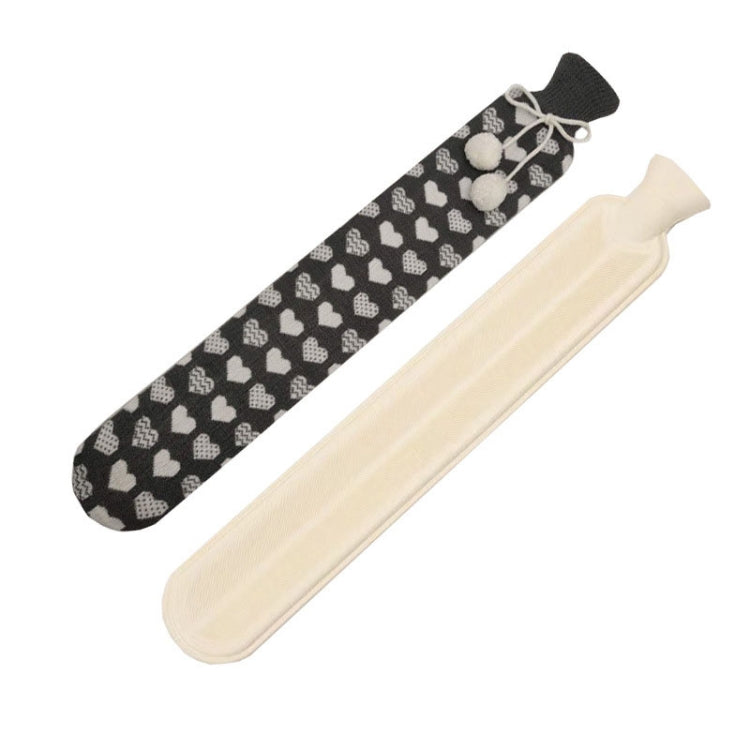 2L Long-strip Multifunctional Water-filled Rubber Hot Water Bags, Spec: Gray White Heart, Gray White Heart