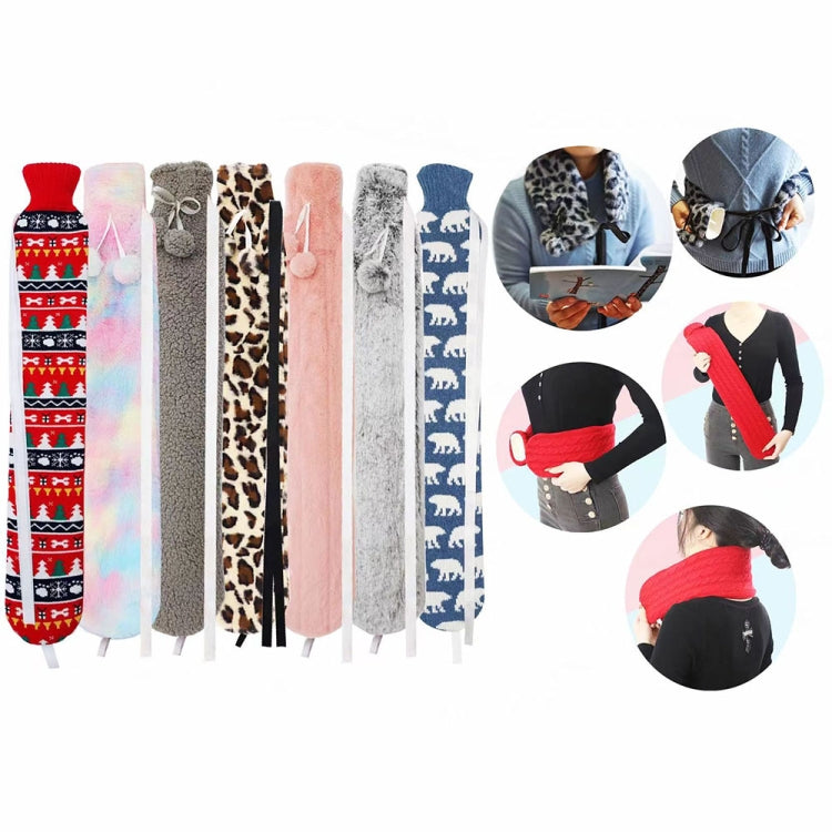 2L Long-strip Multifunctional Water-filled Rubber Hot Water Bags, Spec: Gray White Heart, Gray White Heart