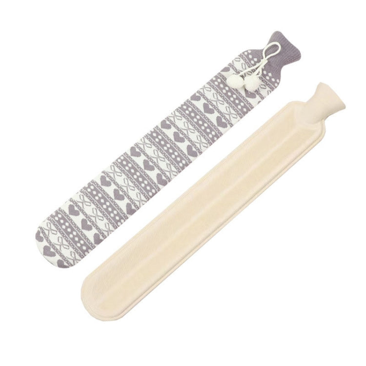 2L Long-strip Multifunctional Water-filled Rubber Hot Water Bags, Spec: Gray Bow, Gray Bow