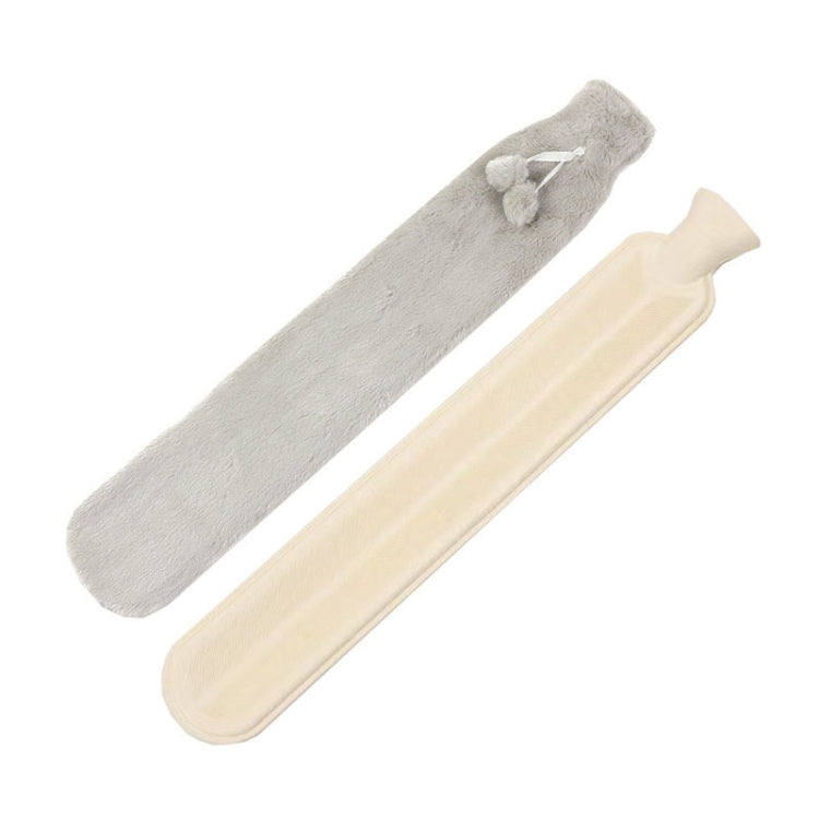 2L Long-strip Multifunctional Water-filled Rubber Hot Water Bags, Spec: Gray Plush, Gray Plush