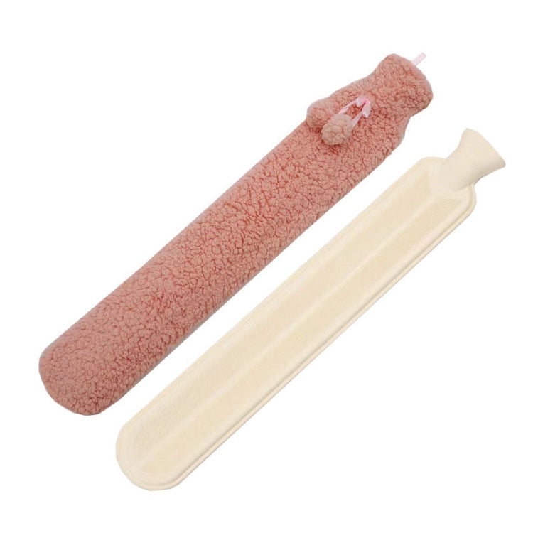 2L Long-strip Multifunctional Water-filled Rubber Hot Water Bags, Spec: Pink Lambswool, Pink Lambswool