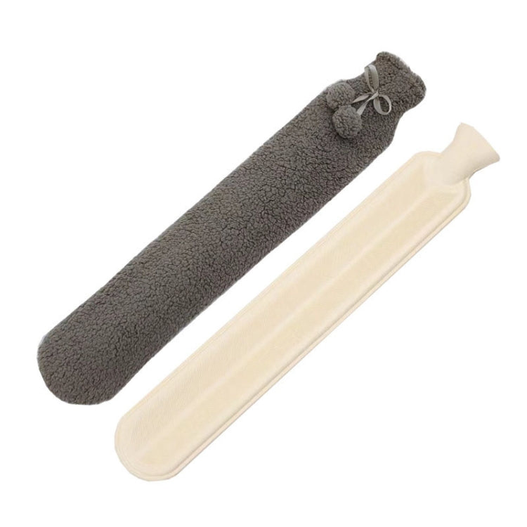 2L Long-strip Multifunctional Water-filled Rubber Hot Water Bags, Spec: Grey Lambswool, Grey Lambswool