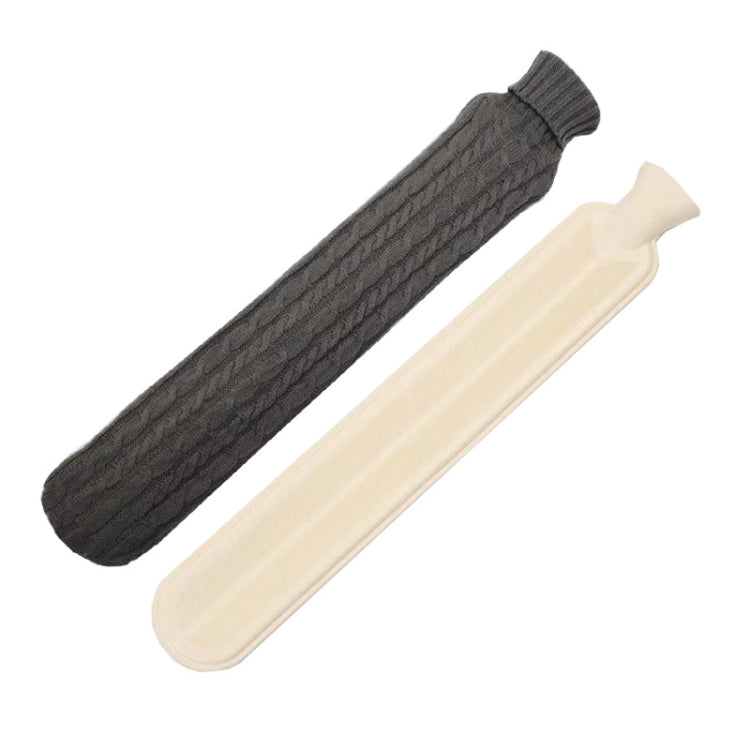 2L Long-strip Multifunctional Water-filled Rubber Hot Water Bags, Spec: Dark Gray Twist, Dark Gray Twist