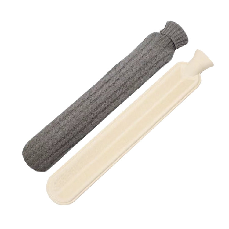 2L Long-strip Multifunctional Water-filled Rubber Hot Water Bags, Spec: Light Gray Twist, Light Gray Twist