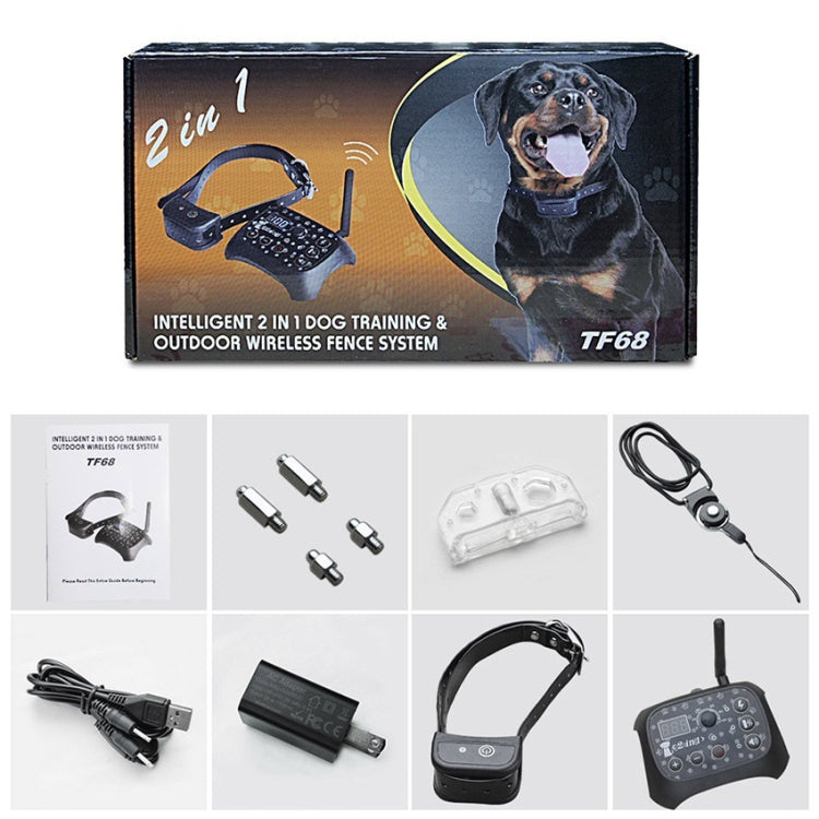 TF68 2-in-1 Dog Trainer Outdoor Electronic Wireless Fence With Collar, US Plug, UK Plug, EU Plug, AU Plug