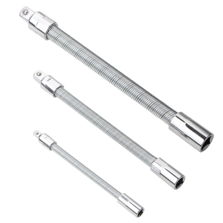 3 PCS/Set 1/4-3/8-1/2 Sleeve Extension Bendable Universal Joint Rod, Color:, Silver, Black