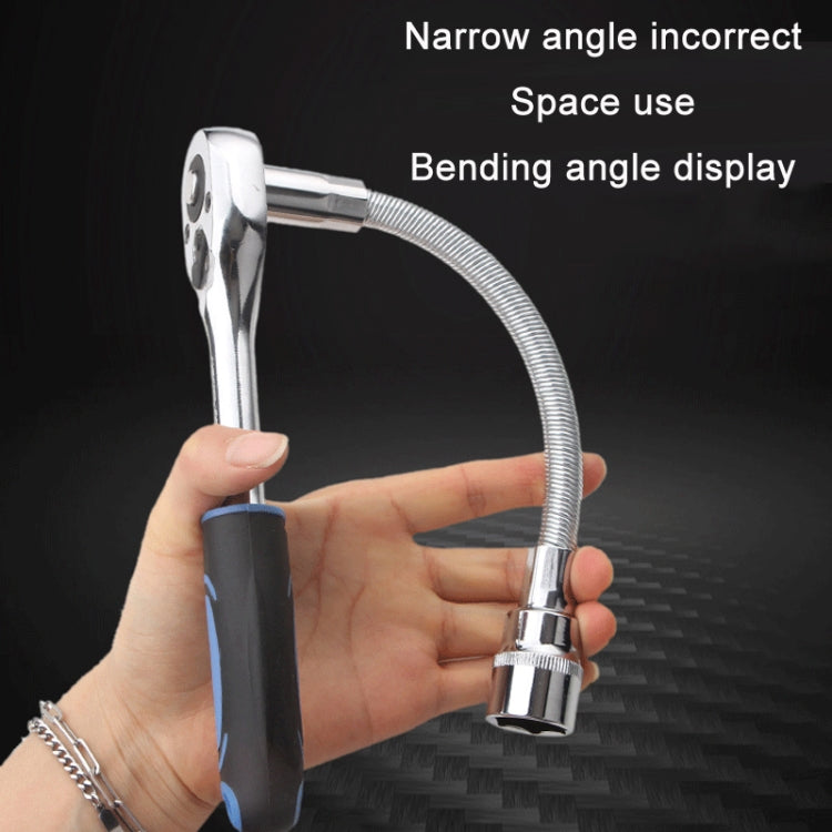 3 PCS/Set 1/4-3/8-1/2 Sleeve Extension Bendable Universal Joint Rod, Color:, Silver, Black