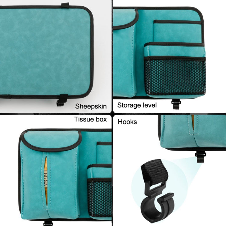 DE RAN FU Flip Fur Car Seat BackTissue Box Storage Hanging Bag With Hook, 1122 Grey, 1122 Blue, 1122 Brown, 1122 Black