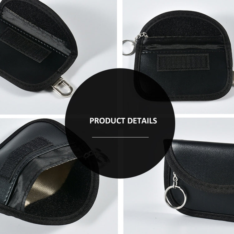 PU Leather RFID Cell Phone Car Key Signal Shielding Bag Anti Radiation Bag, PU Black