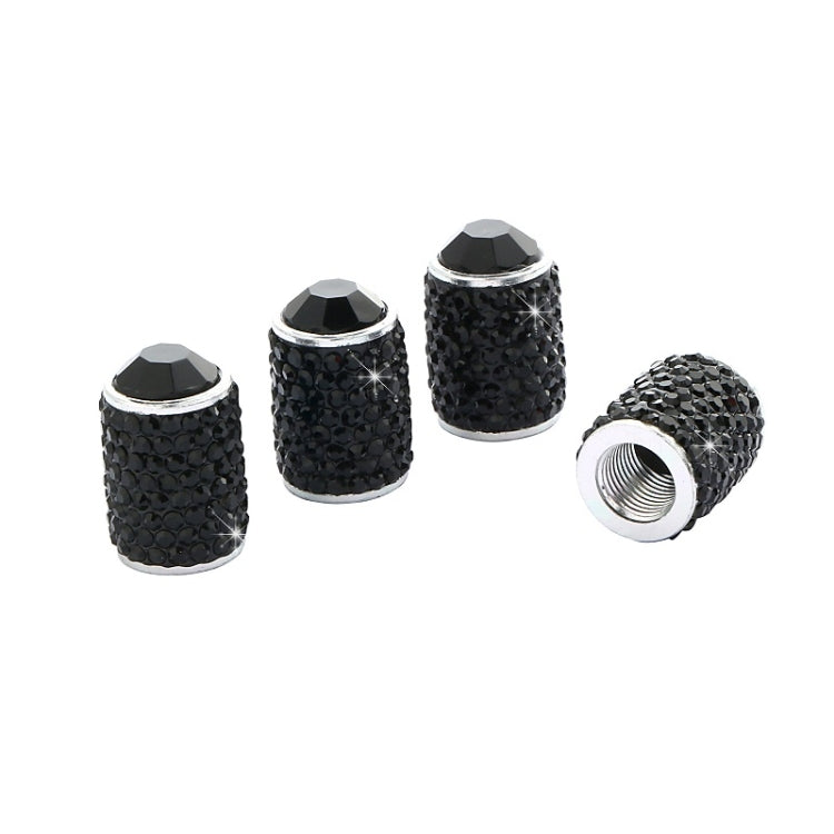 Car Tyre Aluminium Full Diamond Valve Cap With Seal, White, Black, Pink, Red, AB, Purple, Dark Blue, Lake Blue, Shiny Black