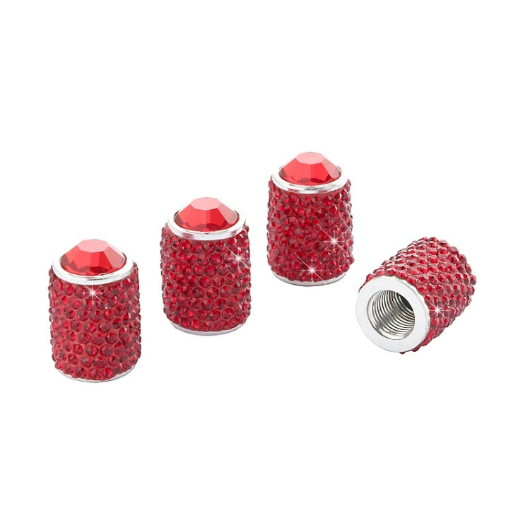 Car Tyre Aluminium Full Diamond Valve Cap With Seal, White, Black, Pink, Red, AB, Purple, Dark Blue, Lake Blue, Shiny Black