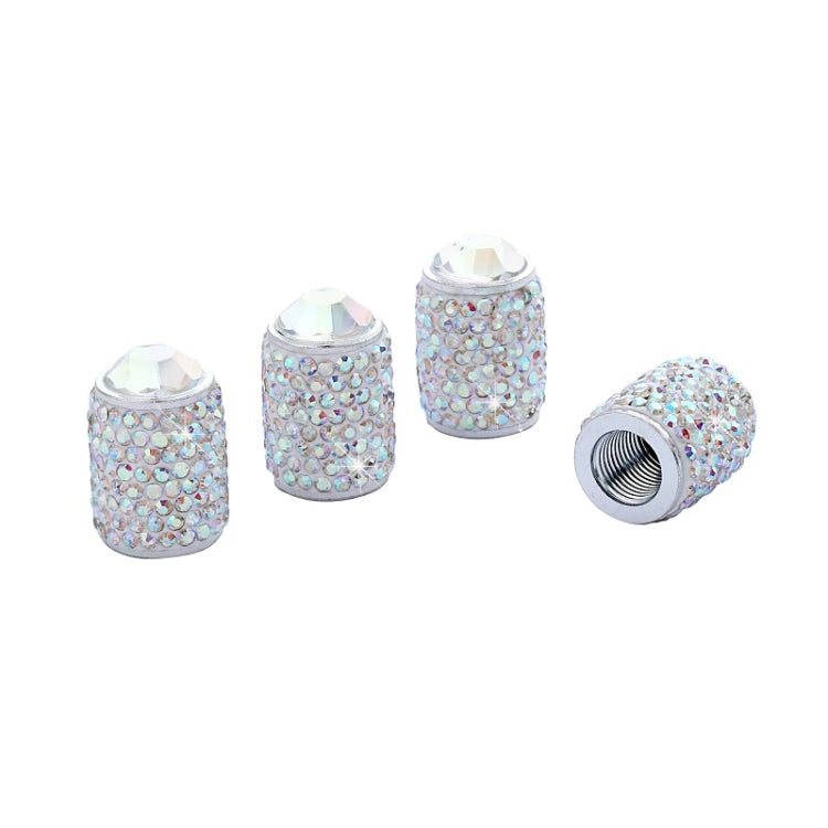 Car Tyre Aluminium Full Diamond Valve Cap With Seal, White, Black, Pink, Red, AB, Purple, Dark Blue, Lake Blue, Shiny Black