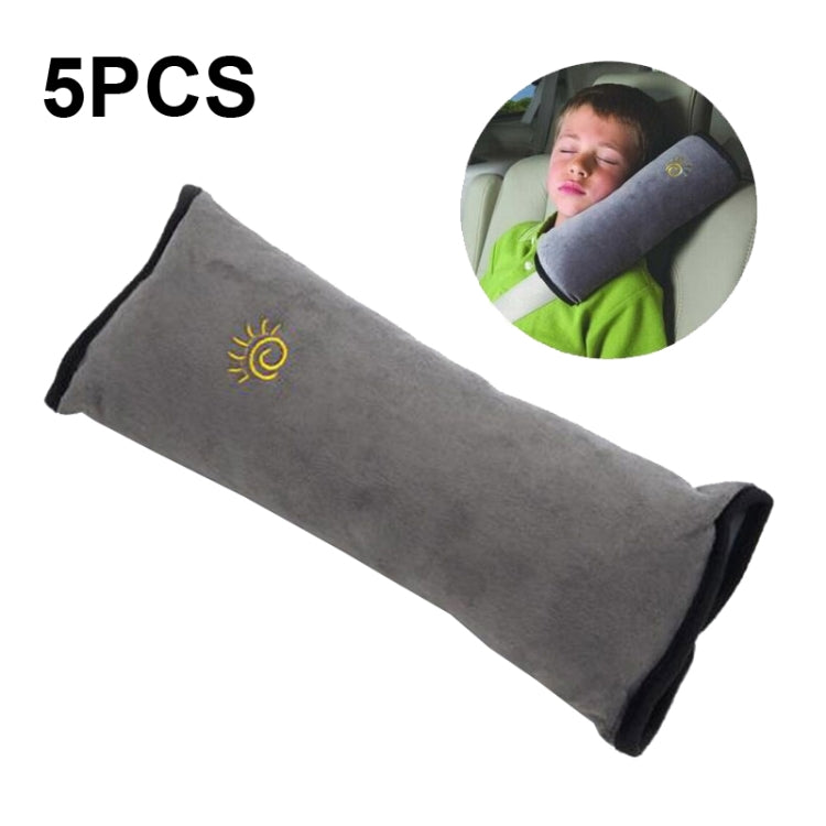 5 PCS Children Car Seat Belt Protective Cover Thickened Plush Shoulder Pillow, Gray