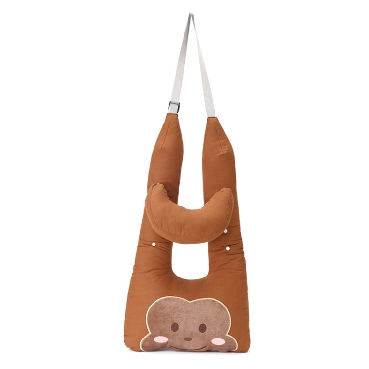 8146 Cartoon Adjustable Car Children Sleep Safety Belt U-shaped Neck Pillow, Yellow Cat, Coffee Monkey, Gray Totoro, Blue Penguin
