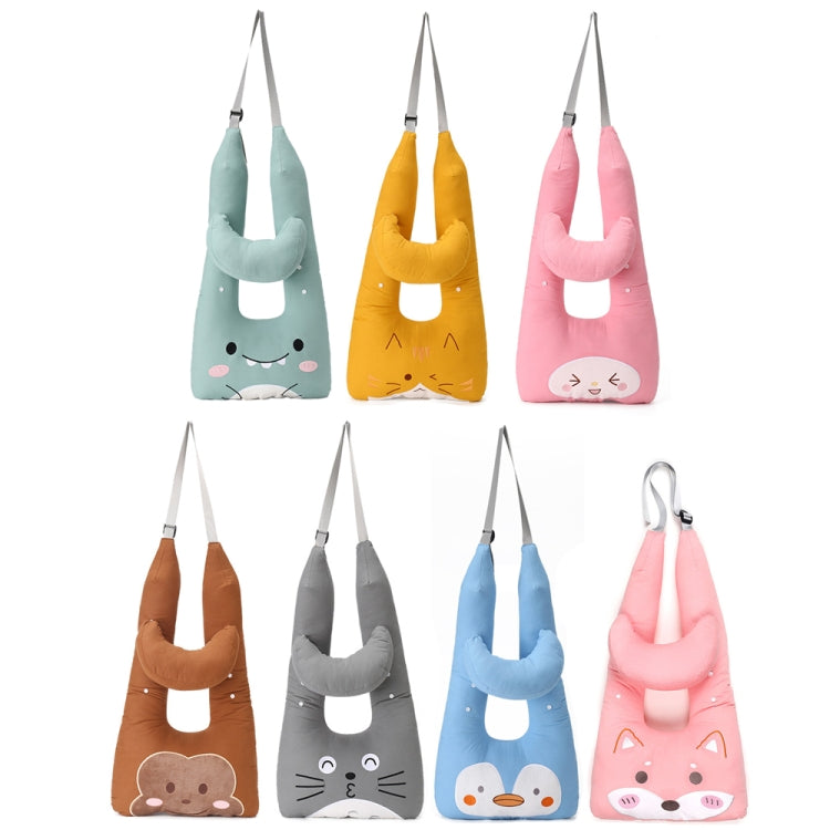 8146 Cartoon Adjustable Car Children Sleep Safety Belt U-shaped Neck Pillow, Yellow Cat, Coffee Monkey, Gray Totoro, Blue Penguin