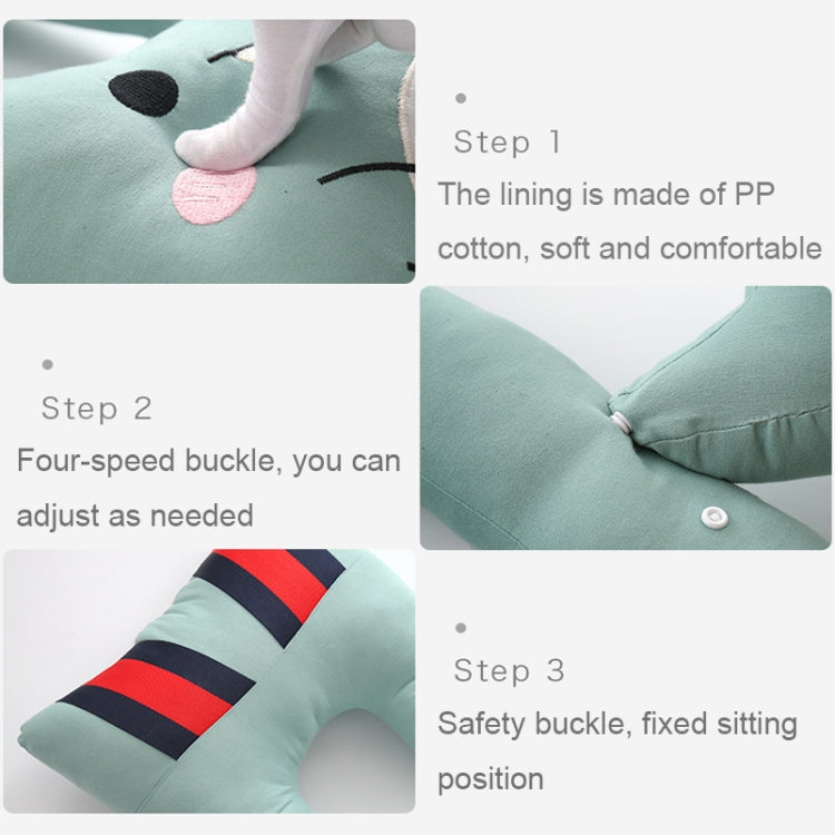 8146 Cartoon Adjustable Car Children Sleep Safety Belt U-shaped Neck Pillow, Yellow Cat, Coffee Monkey, Gray Totoro, Blue Penguin