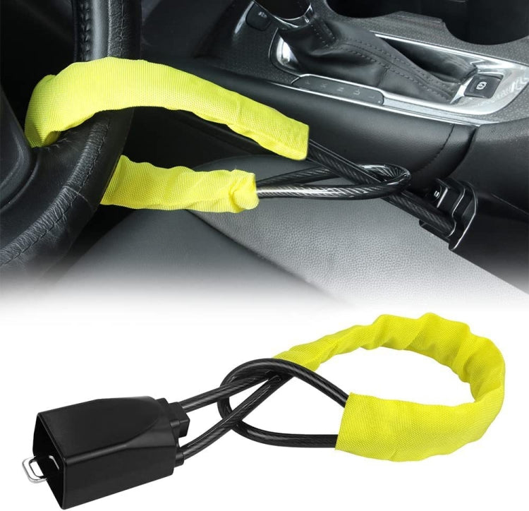 S308 Car Steering Wheel Wire Rope Lock Security Anti-theft Locks, S308 Red, S308 Yellow, S308 Black