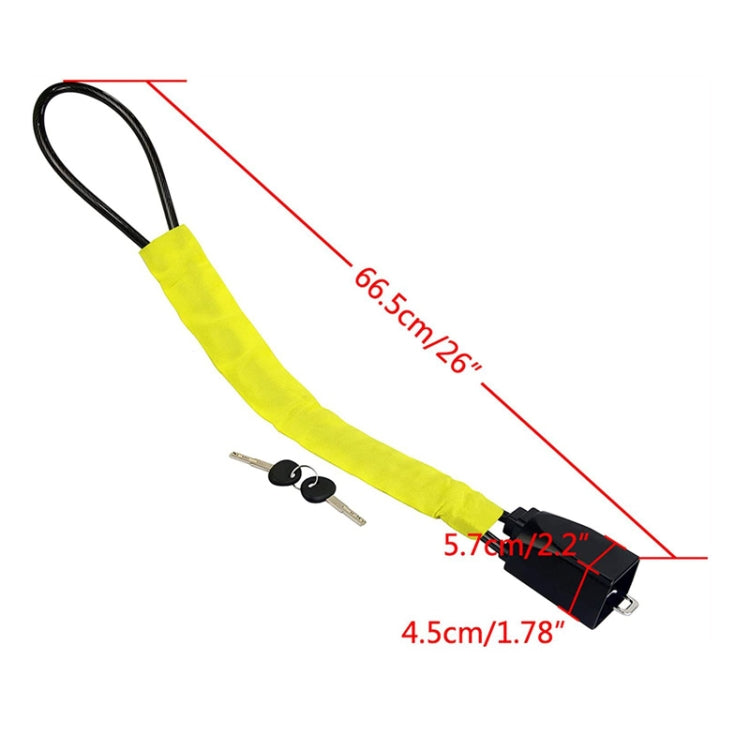 S308 Car Steering Wheel Wire Rope Lock Security Anti-theft Locks, S308 Red, S308 Yellow, S308 Black