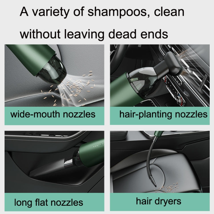 P02 Vehicles / Household High Power Large Suction Portable Wireless Handheld Vacuum Cleaner, P02 Star Black, P02 Dark Night Green