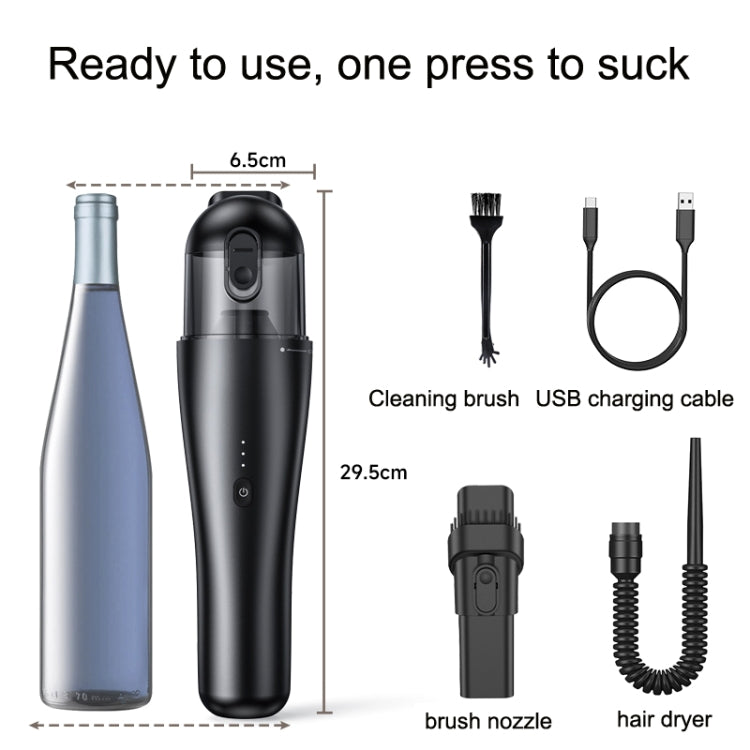 Pinjia P06 12V High Power Portable Wireless Vehicles / Household Vacuum Cleaner, P06 Silver White, P06 Black