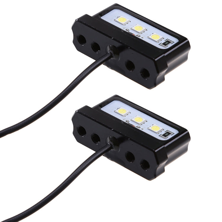 MK-114 2pcs Plane Frame CNC Aluminum Alloy LED Taillights Motorcycle License Plate Light, MK-114 Black