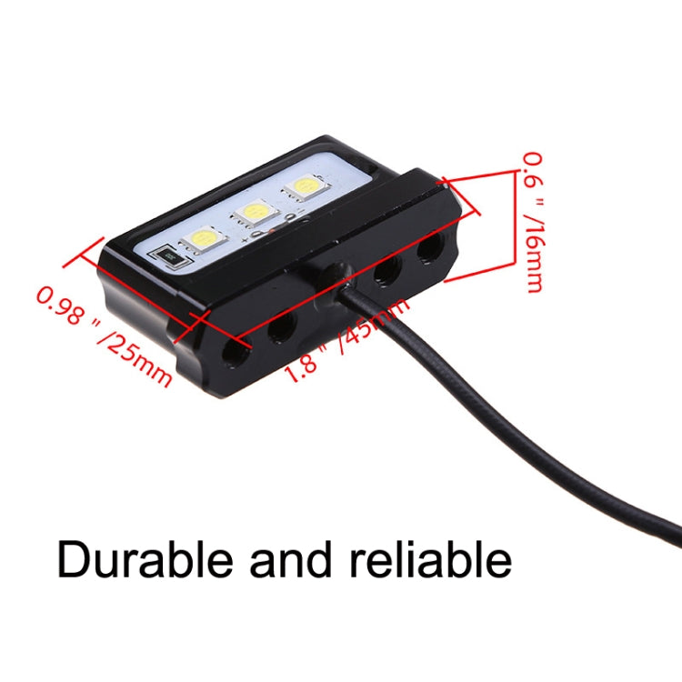 MK-114 2pcs Plane Frame CNC Aluminum Alloy LED Taillights Motorcycle License Plate Light, MK-114 Black