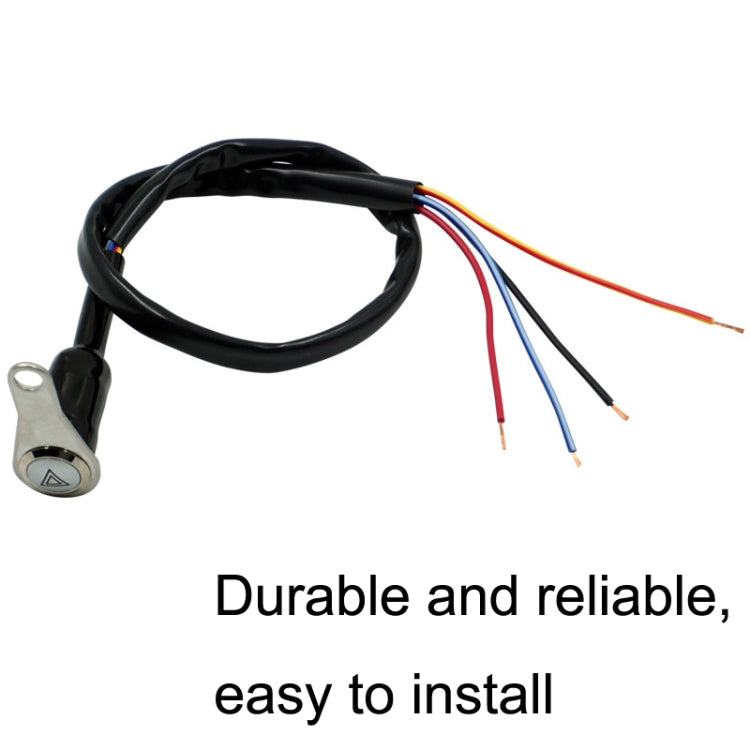 KG-057 Motorcycle Handlebar LED Self-lock Metal Button Dual Flash Switch With Light Ring, KG-057