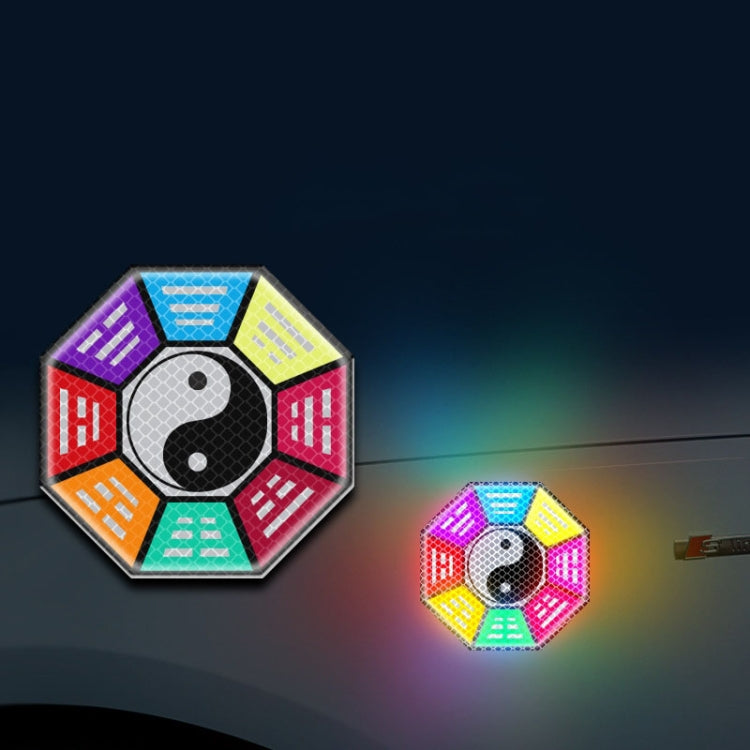 Car Door Anti-Collision Scrape And Rearview Mirror Colorful Safety Warning Reflective Sticker, Style: Glue Model Rear Bar Discs, 2sets Glue Model Colorful Flames, 2sets Glue Model Rear Bar Arrow, 2sets Glue Model Car Tail Arrow                         ...
