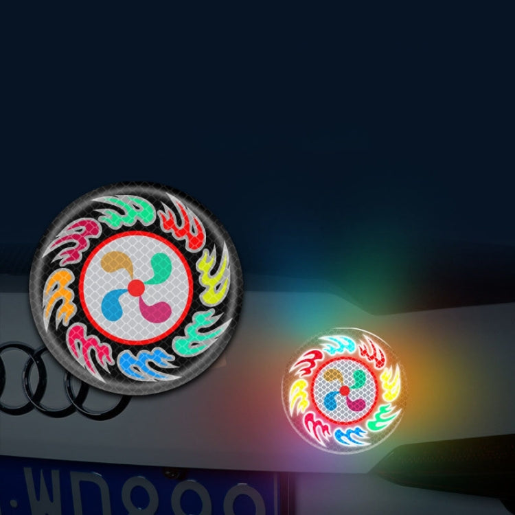 Car Door Anti-Collision Scrape And Rearview Mirror Colorful Safety Warning Reflective Sticker, Style: Glue Model Rear Bar Discs, 2sets Glue Model Colorful Flames, 2sets Glue Model Rear Bar Arrow, 2sets Glue Model Car Tail Arrow                         ...